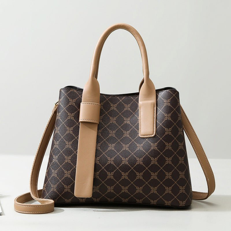 Retro Messenger Bag - Fashion Handbag - MRC STOREAccessoriesMy StoreBrown patterned handbag with beige accents on a light backgroundMRC STORECJNS242758112LOApricot Khaki With Gift Box