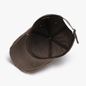 Black men's baseball cap with adjustable cotton dome featuring 3D embroidered letter design, soft top and classic style.