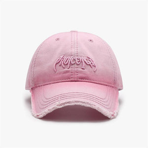 Black adjustable men's baseball cap with 3D embroidered letter design and soft cotton dome, casual accessory for men