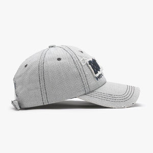 Black men's 3D embroidery soft peaked cap, adjustable cotton dome hat for outdoor wear, stylish accessory for men.