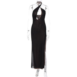 Hollow Mesh Lace - Up Slit Dress – Evening Wear - MRC STOREAccessoriesMy StoreHollow Mesh Lace - up Slim Slit Dress - Bold and Elegant Evening Wear - MRC STOREMRC STORECJLY1791114-Black-LBlackL