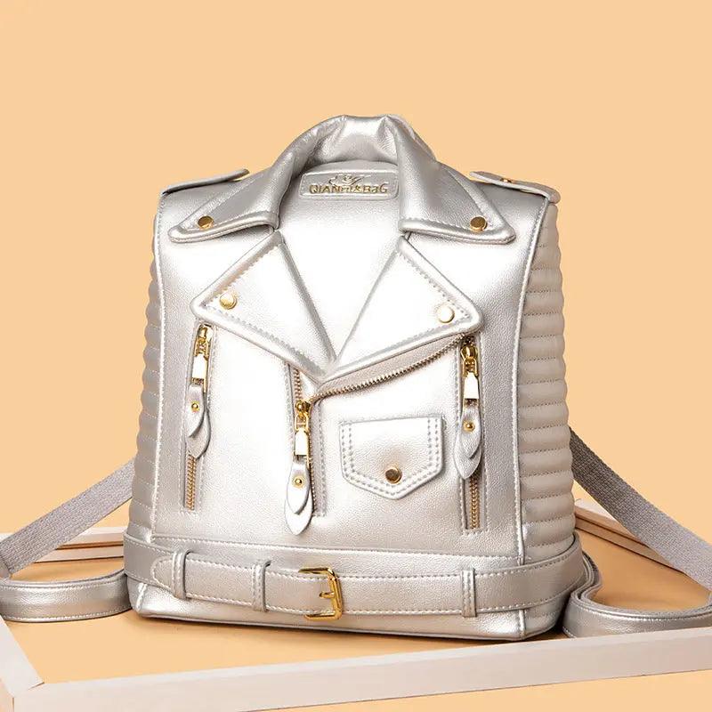 Trendy Leather Textured Jacket Backpack - MRC STOREAccessoriesMy StoreTrendy Leather Textured Jacket Backpack - MRC STOREMRC STORECJNS192752201AZBlack
