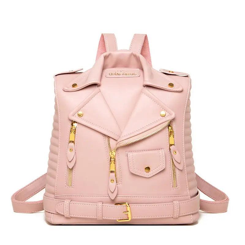 Trendy Leather Textured Jacket Backpack - MRC STOREAccessoriesMy StoreTrendy Leather Textured Jacket Backpack - MRC STOREMRC STORECJNS192752202BYPink