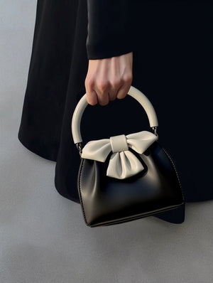 Women's Pleated Handbag Contrast Color Bow Bucket Bag - MRC STOREAccessoriesMy StoreWomen's Pleated Handbag Contrast Color Bow Bucket Bag My Store MRC STORECJNS230366601AZBlack
