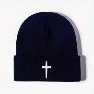 Embroidered Knit Cap - MRC STOREAccessoriesMy StoreEmbroidered Knit CapMRC STORECJBQ188541003CXEmbroidered Cross BeigeFree Size