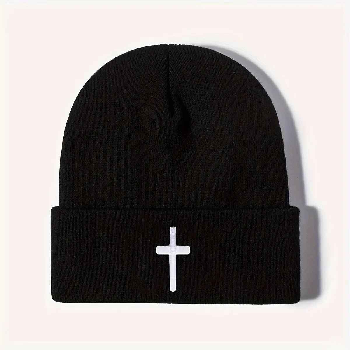 Embroidered Knit Cap - MRC STOREAccessoriesMy StoreEmbroidered Knit CapMRC STORECJBQ188541001AZEmbroidered Cross BlackFree Size