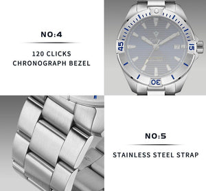 Cadisen C8218M Men’s Mechanical Watch – NH35 Automatic, 200M Waterproof - MRC STOREAccessoriesMy StoreCADISEN Model C8218M new top brand sports men mechanical watches luxury automatic NH35 watch men's stainless steel 200M waterproof watch - MRC STOREMRC STORECJJX206994802BYWhite Shell And White Surface