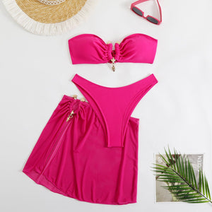Women’s Bikini Three - Piece - Backless Swimsuit - MRC STOREbikini setMy StoreWomen’s Bikini Three - Piece - Backless Swimsuit My Store MRC STORECJYJ242436911KPPinkL