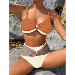 Women’s Split Swimsuit - Gold - Plated High Waist - MRC STOREbikini setMy StoreWomen’s Split Swimsuit - Gold - Plated High Waist My Store MRC STORECJYJ242736303CXChocolate Milk Color SwimsuitL
