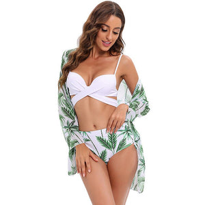 Women’s Three - Piece Bikini - Mesh Shawl Swimsuit - MRC STOREbikini setMy StoreWomen’s Three - Piece Bikini - Mesh Shawl Swimsuit My Store 30.42MRC STORECJYJ143052411KPGreen leavesL
