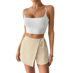 Lace Up Sheath Culottes - MRC STOREbottomsMy StoreLace Up Sheath CulottesMRC STORECJYD204878403CXApricotL