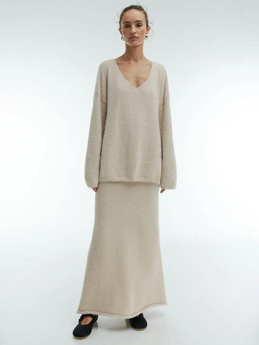 V - Neck Sweater Suit - MRC STOREbottomsMy StoreV - Neck Sweater Suit - MRC STOREMRC STORECJLS212076809IRApricotL