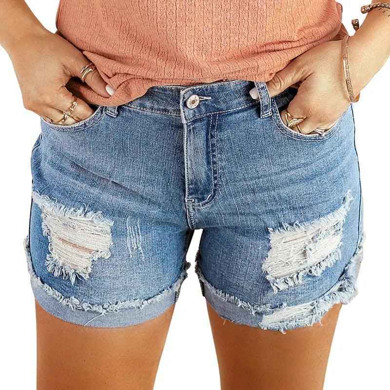 Washed & Frayed Casual Shorts - MRC STOREbottomsMy StoreWashed & Frayed Casual ShortsMRC STORECJNZ205208415OLDark Blue2XL