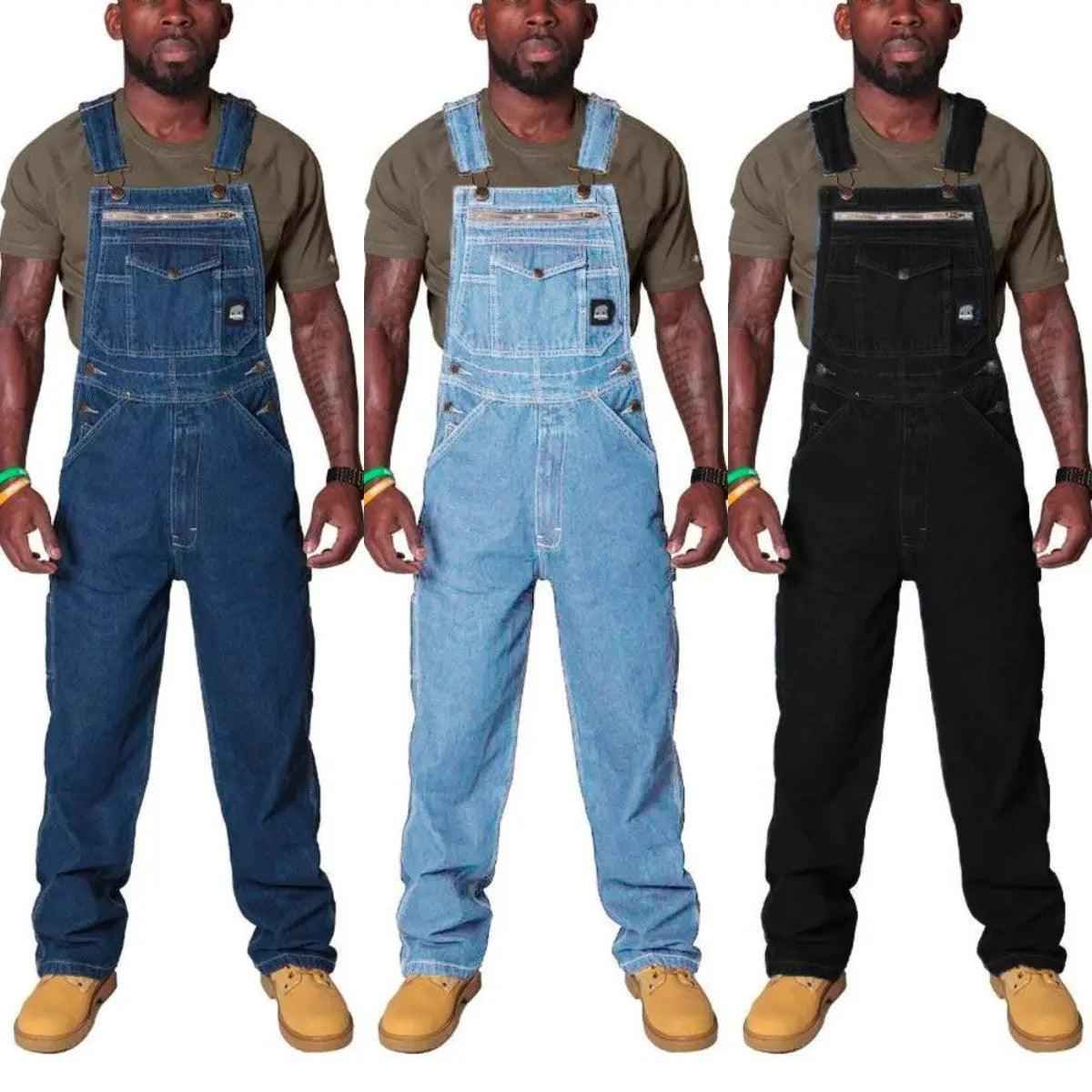 Work jeans With Shoulder Straps - MRC STOREbottomsMy StoreWork jeans With Shoulder StrapsMRC STORECJXX207777520TGBlack4XL