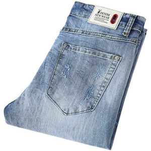 Casual Slim Ripped Jeans - MRC STOREbottomsMy StoreCasual Slim Ripped JeansMRC STORECJXX187477003CXBlueL