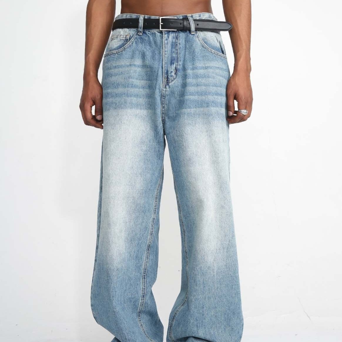 Men's Blue Straight Wide Leg Jeans – Casual Cotton Blend Trousers - MRC STOREbottomsMy StoreMen's Blue Straight Wide Leg Jeans – Casual Cotton Blend TrousersMRC STORECJXX224957803CXBlueL
