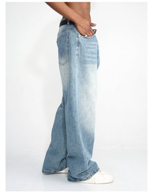Men's Blue Straight Wide Leg Jeans – Casual Cotton Blend Trousers - MRC STOREbottomsMy StoreMen's Blue Straight Wide Leg Jeans – Casual Cotton Blend TrousersMRC STORECJXX224957803CXBlueL