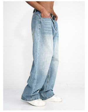 Men's Blue Straight Wide Leg Jeans – Casual Cotton Blend Trousers - MRC STOREbottomsMy StoreMen's Blue Straight Wide Leg Jeans – Casual Cotton Blend TrousersMRC STORECJXX224957803CXBlueL