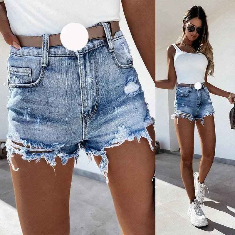 Ripped Denim Shorts - MRC STOREbottomsMy StoreRipped Denim ShortsMRC STORECJNZ207184303CXBlueL