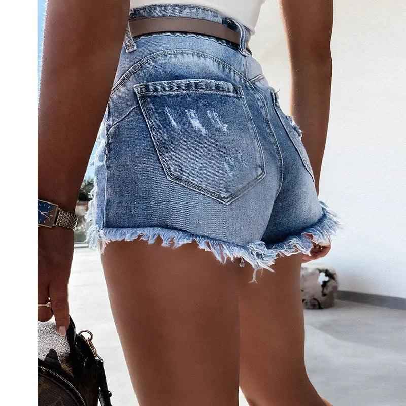 Ripped Denim Shorts - MRC STOREbottomsMy StoreRipped Denim ShortsMRC STORECJNZ207184303CXBlueL
