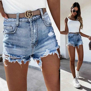 Ripped Denim Shorts - MRC STOREbottomsMy StoreRipped Denim ShortsMRC STORECJNZ207184303CXBlueL