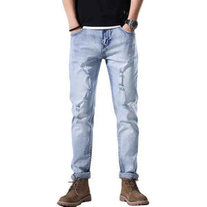 Slim fit Ripped White Jeans - MRC STOREbottomsMy StoreSlim fit Ripped White JeansMRC STORECJXX200404701AZJS813 Light Blue28