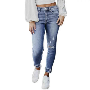 Skinny Ripped Frayed Jeans - MRC STOREbottomsMy StoreSkinny Ripped Frayed JeansMRC STORECJNZ205888704DWLight Blue10