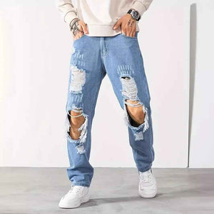 Korean Style Ripped Cropped jeans - MRC STOREbottomsMy StoreKorean Style Ripped Cropped jeansMRC STORECJXX204317803CXLight BlueL