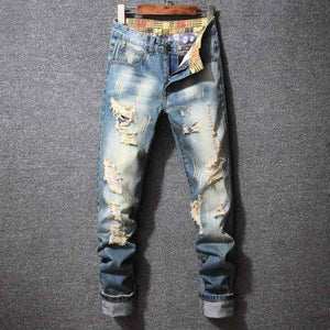 Hong Kong Style Ripped Jeans - MRC STOREbottomsMy StoreHong Kong Style Ripped JeansMRC STORECJXX197721201AZRetro Blue28