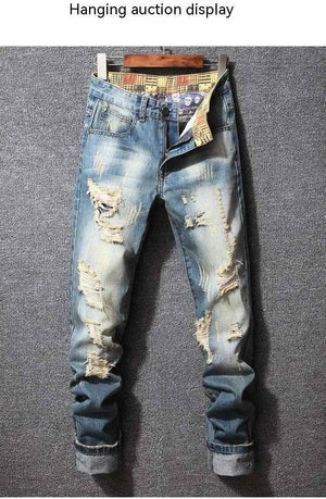 Hong Kong Style Ripped Jeans - MRC STOREbottomsMy StoreHong Kong Style Ripped JeansMRC STORECJXX197721201AZRetro Blue28