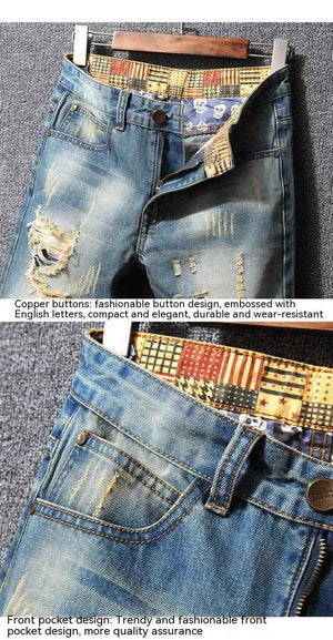 Hong Kong Style Ripped Jeans - MRC STOREbottomsMy StoreHong Kong Style Ripped JeansMRC STORECJXX197721201AZRetro Blue28