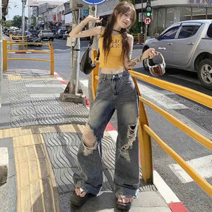 Loose Fitting Wide Leg Jeans - MRC STOREbottomsMy StoreLoose Fitting Wide Leg JeansMRC STORECJNZ205860509IRRetro Blue LengthenedL