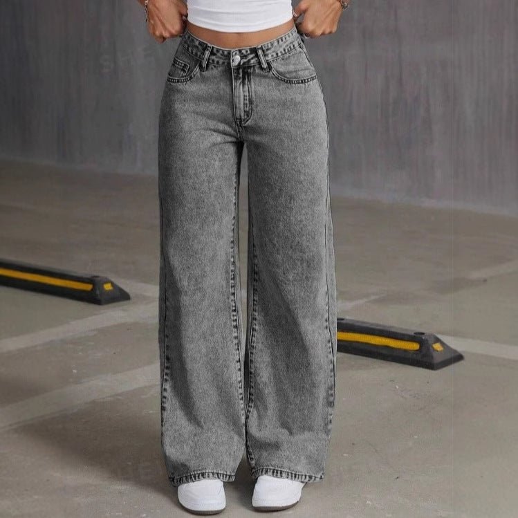 Vintage Bow Embroidered Washed Jeans for Women - Straight Loose Trousers - MRC STOREbottomsMy StoreVintage Bow Embroidered Washed Jeans for Women - Straight Loose Trousers My Store MRC STORECJNZ232842107GTWashed BlueL