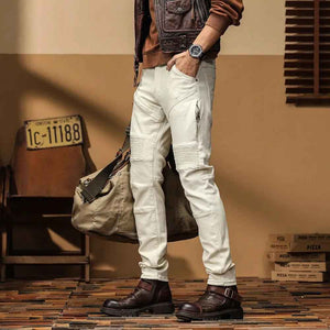 High End Slim Fit Motorcycle Jeans - MRC STOREbottomsMy StoreHigh End Slim Fit Motorcycle JeansMRC STORECJXX201236801AZWhite28