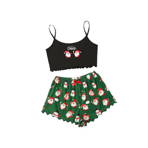 Women's Spaghetti Straps Sleeveless Pajamas – Fun & Festive Holiday Comfort - MRC STOREChristmasMy StoreWomen's Spaghetti Straps Sleeveless Pajamas – Fun & Festive Holiday Comfort - MRC STOREMRC STORECJYD189930411KPCheersL