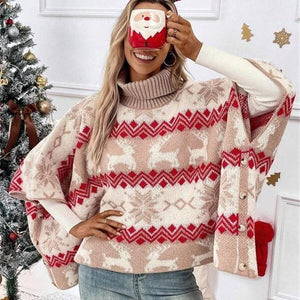 Cozy Turtleneck Christmas Sweater with Batwing Sleeves – Perfect for the Festive Season - MRC STOREChristmasMy StoreCozy Turtleneck Christmas Sweater with Batwing Sleeves – Perfect for the Festive Season - MRC STOREMRC STORECJMY220309103CXPicture ColorL