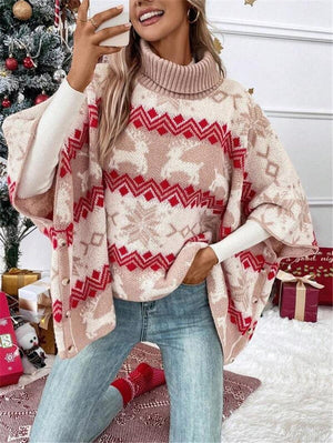 Cozy Turtleneck Christmas Sweater with Batwing Sleeves – Perfect for the Festive Season - MRC STOREChristmasMy StoreCozy Turtleneck Christmas Sweater with Batwing Sleeves – Perfect for the Festive Season - MRC STOREMRC STORECJMY220309103CXPicture ColorL