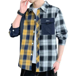 Plaid Long Sleeve Cardigan - MRC STOREclothesMy StorePlaid Long Sleeve CardiganMRC STORECJDS202285111KPBlack And Blue3XL