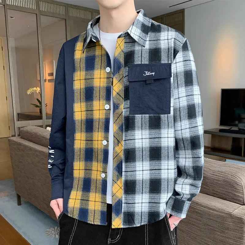Plaid Long Sleeve Cardigan - MRC STOREclothesMy StorePlaid Long Sleeve CardiganMRC STORECJDS202285105EVBlack And White3XL
