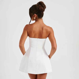 Black summer solid backless mini dress from My Store, sleeveless with a fitted silhouette, perfect for warm weather.
