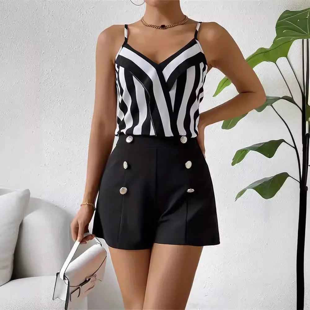 Striped Summer Set - MRC STOREclothesMy StoreStriped Summer SetMRC STORECJLS209217003CXShorts And SuspendersL