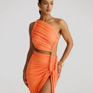 One - Shoulder Dress - Backless Ruched Long - MRC STOREDressMy StoreWomen’s One - Shoulder Dress - Backless Ruched Long My Store 42.49MRC STORECJLY242112309IROrangeL
