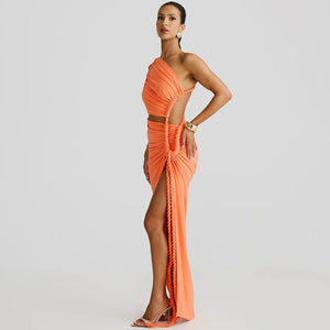 One - Shoulder Dress - Backless Ruched Long - MRC STOREDressMy StoreWomen’s One - Shoulder Dress - Backless Ruched Long My Store MRC STORECJLY242112321UFWine RedL