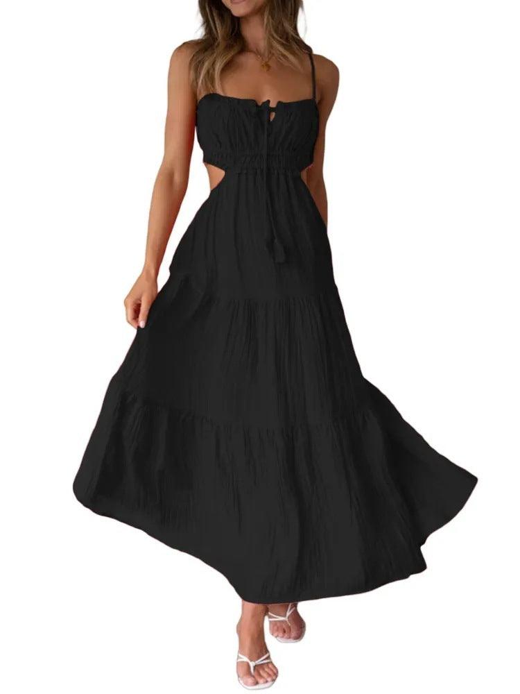 Female Hollow Backless Stitching Big Swing Dress – Elegant Sling Style Dress - MRC STOREDressMy StoreFemale Hollow Backless Stitching Big Swing Dress – Elegant Sling Style Dress - MRC STOREMRC STORECJLY202033531EVBlackL