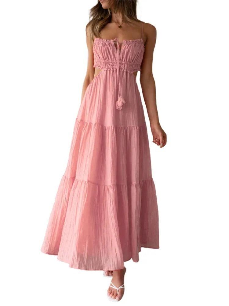 Female Hollow Backless Stitching Big Swing Dress – Elegant Sling Style Dress - MRC STOREDressMy StoreFemale Hollow Backless Stitching Big Swing Dress – Elegant Sling Style Dress - MRC STOREMRC STORECJLY202033527AZLight PinkL