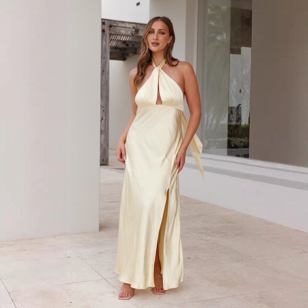 Sleeveless Dress - Backless Halter - MRC STOREDressMy StoreWomen’s Sleeveless Dress - Backless Halter My Store 25.17MRC STORECJLY233585103CXLight YellowL
