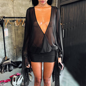 Women's Dress - Black Mesh Mini High Waist - MRC STOREDressMy StoreWomen's Dress - Black Mesh Mini High WaistMRC STORECJLY228807003CXBlackL