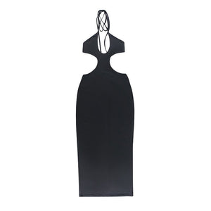 Women’s Halter Neck Dress - Hollow Solid Color - MRC STOREDressMy StoreWomen’s Halter Neck Dress - Hollow Solid Color My Store MRC STORECJLY153302606FUBlackL