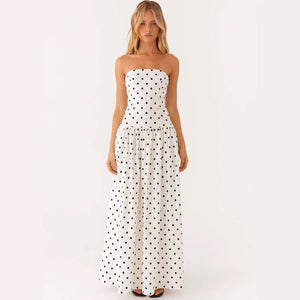 Women’s Tube Top Dress - Printed Long Style - MRC STOREDressMy Storewomen's printed tube top long dress – full front view with modelMRC STORECJLY244109306FUWhiteL