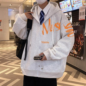 Letter Print Full Zip Hoodie – Hong Kong Style - MRC STOREHoodieMy StoreHong Kong Style Letter Printed Full Zip Hoodie – Cozy & Stylish Outerwear for Youth - MRC STOREMRC STORECJWY219286946TGLight Gray Velvet2XL